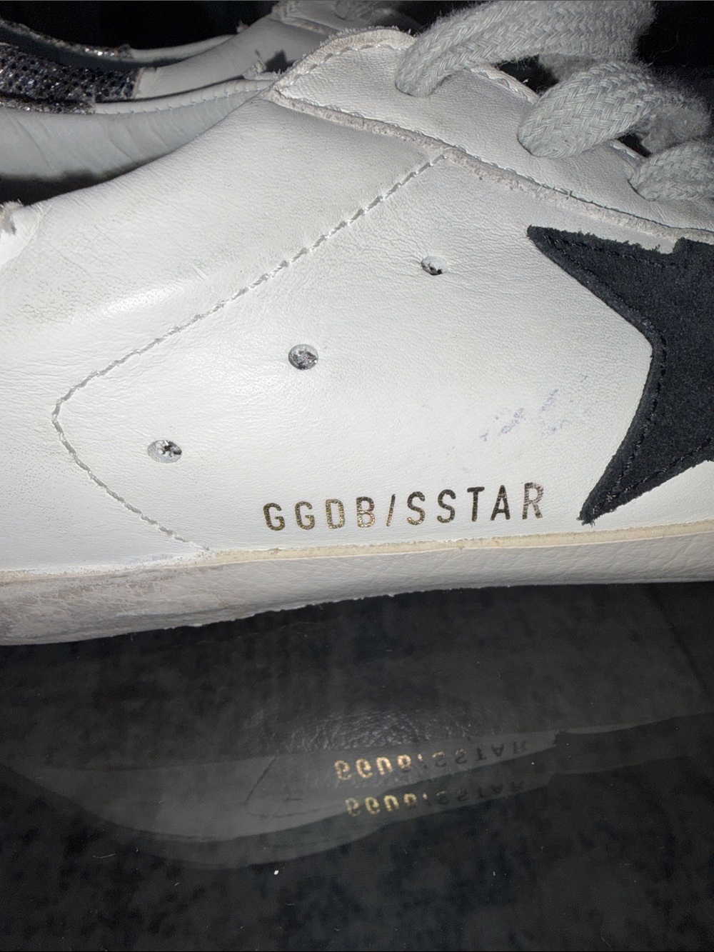 Golden Goose White Superstar Sneakers with Black Star 38 - Picture 2 of 7